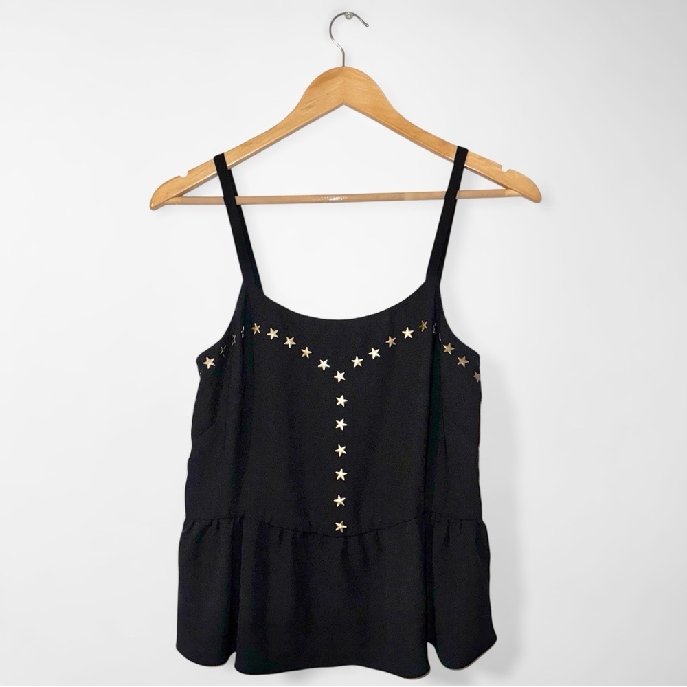 RACHEL Rachel Roy Black Camisole with Gold Star Accents